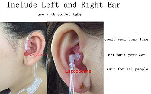 Lsgoodcare 1 Pin Covert Acoustic Tube Earpiece Headset PTT Mic and Replacement Ear Mold Earbud Pink Medium Compatible for Motorola Cobra Talkabout 2 Way Radio MT200 EM1000 Walkie Talkie, Pack of 5 - Thumbnail 7