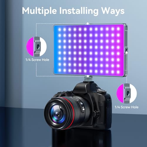 ENEGON 10000mAh RGB LED Video Lights - 276 LED Beads with OLED Display, 18.5W Max, CCT 2500-9900K, CRI 96+, 21 Scene Modes - Ideal for Photography, YouTube, TikTok and Video Conferencing