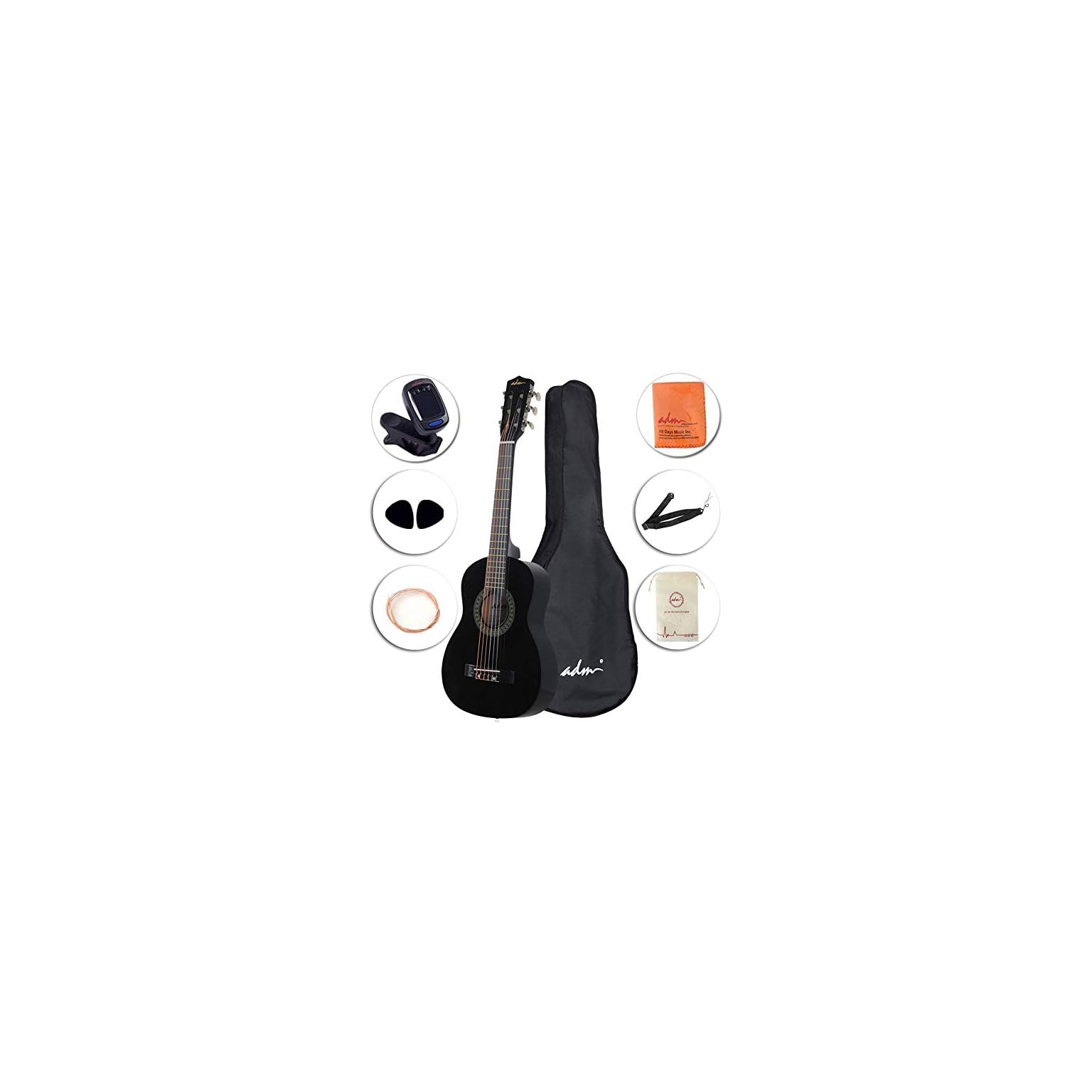 ADM Beginner Acoustic Classical Guitar Nylon Strings Wooden Guitar