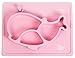 Silicone Placemat Mini Mat For Babies Toddlers Infants Kids Plate Pink Sunction Feeding Tray Whale Shape+3 Color Changing Spoons Bowl Non-Slip Portable BPA&PVC Free Gift Travel Kitchen Table Highchair