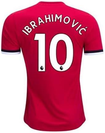 Hotnewest JS Zlatan Ibrahimovic #10 Manchester United Home Mens Soccer Jersey 2017/2018 Red Size L