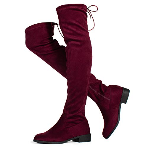 RF Stretchy Over The Knee Riding Boots Burgundy Size.11