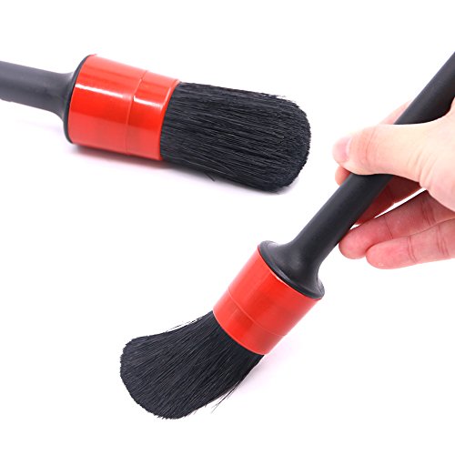 image for Swpeet 5 Pcs Premium Natural Boar Hair Detail Brush Set, Automotive De