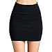 Fashionazzle Women's Basic Cotton Stretchy Mini Skirt (Small, KS01-Black)