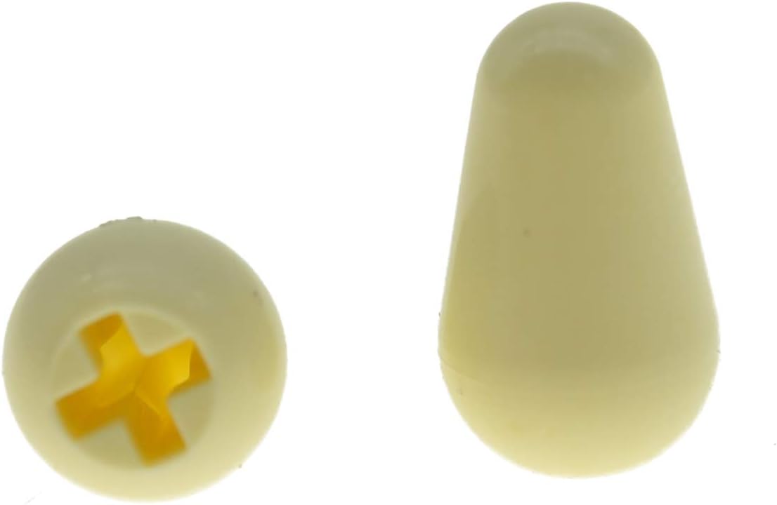 KAISH 2pcs Guitar 5 Way Pickup Selector Switch Tip Switch Cap Switch Knob for USA Stratocaster/Strat Aged White - Image 4
