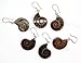 Natural Ammonite Fossil with S925 Sterling Silver Hook Charm Earrings