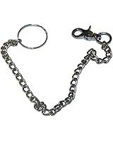 McKay 18” Men’s Secure Wallet Chain w/ 2” Key Split Ring &amp; Trigger Snap Hook - Chrome