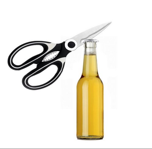 SupCooki Multi-Function Professional Kitchen Shears Super Sharp Stainless Steel Scissors (Orange) - Thumbnail 4