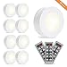 SOLLED LED Puck Lights, Kitchen Under Cabinet Lighting with Remote Control, Battery Powered Dimmable Closet Lights, 4000K Natural Light-9 Pack