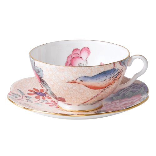 Wedgwood Harlequin Cuckoo Tea Story Teacup and Saucer, Peach