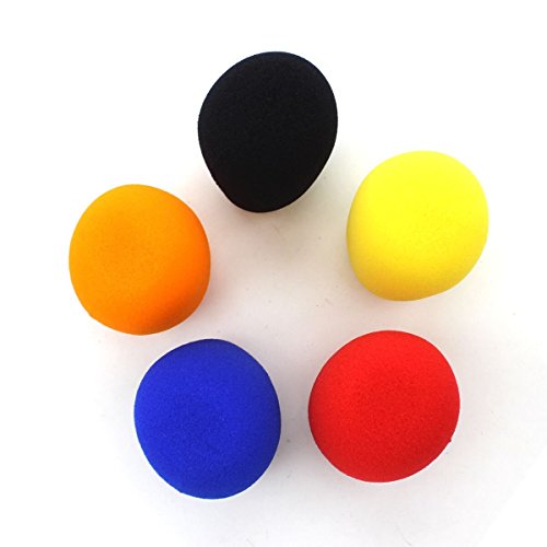 Z ZICOME 5 Pack Foam Microphone Cover Ball Type Windscreen in Black, Blue, Orange, Yellow, Red