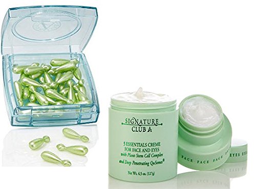 Signature Club a 5 Essentials Creme with Plant Stem Cell & Retinol Capsules with Plant Stem Cell Complex Bundle of 2 Full Size Items!