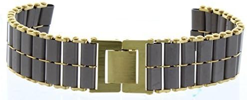 16MM Strap/Band Stainless Steel Two Tone Gold And Gray Metal Links Fits Most Brands Michael kors, Fossil