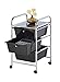 Finnhomy 3 Drawer Rolling Cart Organizer,Storage Cart with Drawers, Utility Cart for School, Office, Home, Beauty Salon Storage, Black