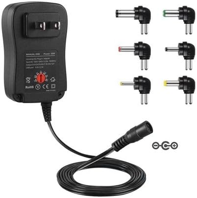 30W 3V 4.5V 5V 6V 7.5V 9V 12V 2A 2000mA Universal Multi Voltage AC DC Adapter Switching Replacement Power Supply for Household Electronics Routers Speakers LCD CCTV Cameras (12W 24W compatible)