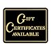GIFT CERTIFICATES AVAILABLE - Retail Store Merchandise Business Sign - Durable Plastic 7”x 5,5” Store Sign - Boost Sales with Attractive and Elegant Display Signs - Promote Business at Retail Stores