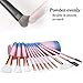 Elisel Makeup Brush Sets 12 Pcs Makeup Brushes Travel makeup brush set Eye shadow brush, foundation brush, blush brush and other cosmetic tools(Pink-Blue)