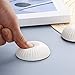 Door Knob Stopper 6 Pcs,Cheaboom Silicone Round Wall Protector Self Adhesive Wall Guards Stopper Door Handle Bumper Rubber Stop (White)