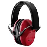 Mpow 068 Kids Ear Protection, NRR 25dB Noise Reduction Ear Muffs, Toddler Ear Protection, Protective Earmuffs for Shooting Range Hunting Season, for Toddlers Kids Children Teens-Maple Red