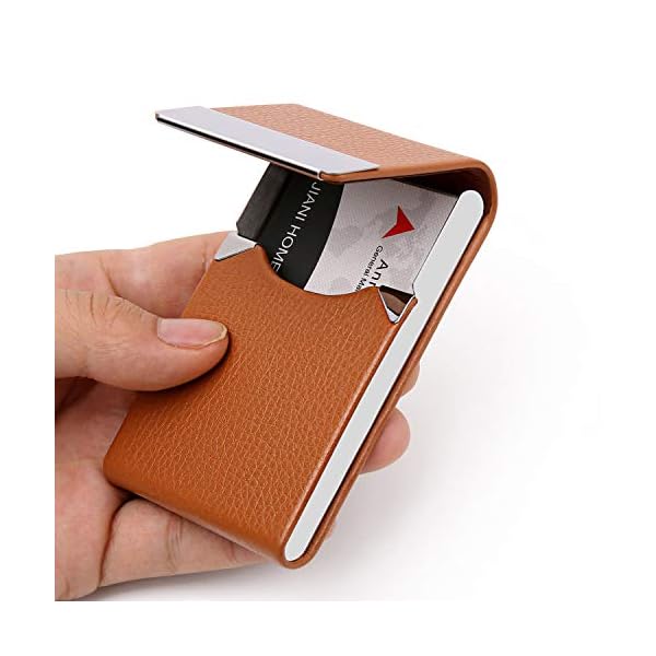 DMFLY Business Card Holder Case PU Leather Business Card Case Name
