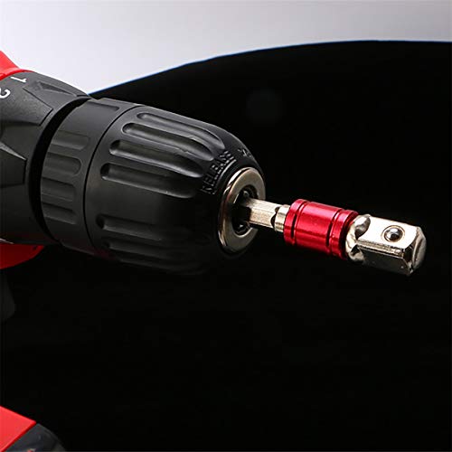 Screwdriver Bit Sets with Right Angle Drill,105 Degree Right Angle Screwdriver set Drill Hex Bit Socket Adapter + 3Pcs 1/4" 3/8" 1/2" Hex Shank Impact Grade Driver Socket Adapter/Extension Set Drill - Thumbnail 7