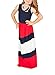 Kaoccy Mother and Daughter Stripe Stitching Boho Long Maxi Dress