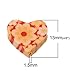 YF 50PCS Mixed Polymer Clay Flower Printed Heart Beads Charm for DIY Jewelry Making Findings 15x13mm