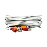 Siamese Cable Pre-Made Security Camera Video CCTV BNC Power Cable 10ft - White