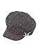 Womens Tweed Newsboy Chemo Winter Hat with Rhinestone Buckle Brim, Lined, Stretch Band Black
