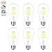 Led Edison Bulb, 8W, Edison Bulb 80W Equivalent, CMYK 2200K Dimmable Led, Led Filament Light Bulb ST64, Vintage Light Bulb, E26 Medium Base, Warm White, E26 Edison Bulb, Clear Glass, Pack of 6