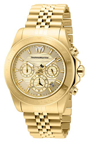 Technomarine-Mens-Manta-Ray-Quartz-Watch-with-Stainless-Steel-Strap-Gold-22-Model-TM-219022
