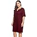 Kancystore Women Plus Size V Neck Flare Sleeve Solid Casual Shift Dress L-4XL