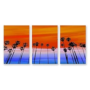3 Panel The Palm Trees Pictures Home Wall...