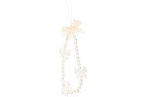 TIDTALEO Pearl Beaded Phone Lanyard with Bow Accent Anti-lost Wrist Strap for Mobile Phones Cameras and