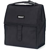 PackIt Freezable Lunch Bag with Zip Closure, Black