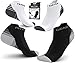 Compression Running Socks Men & Women - Best Low Cut No Show Athletic Socks for Stamina Circulation & Recovery - Durable Ankle Socks for Runners, Plantar Fasciitis & Cycling - 2 PAIR GRY WHT S/M
