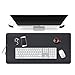 Office Desk Pad Gaming Mouse Mat - Desk Decor Non-Slip Spill-Resistant, Thick Extended PU Leather Desk Blotter 31.5×15.7in (Black)