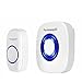 Tenswall Wireless Doorbell Kit with LED Indicator 52 Chimes Door bell, 4 Levels of Volume, Operating at 1000ft Range, 1 Push Button Transmitter and 1 Plug-in, No Batteries Required Receiver White