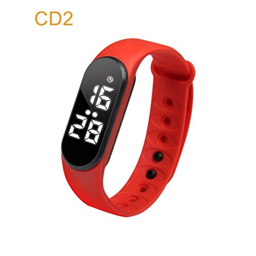 Sonmer Smart Fitness Tracker, Activity Tracker with Step Counter Watch, Smart Wristband with Stopwatch Distance Calorie Exercise Data Memory Monitor for Kids Women Men (Red) - Thumbnail 2