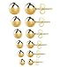 Gold Stud Earrings,316L Stainless Steel Round Ball Earrings Set for Sensitive Ears, Hypoallergenic Earrings for Women Mens (Gold, 3~8mm, Pack of 6)