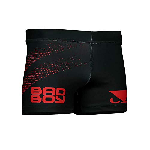 Bad Boy Classic Polyester Competition MMA Mixed Martial Arts Vale Tudo Shorts Black/Red - Small