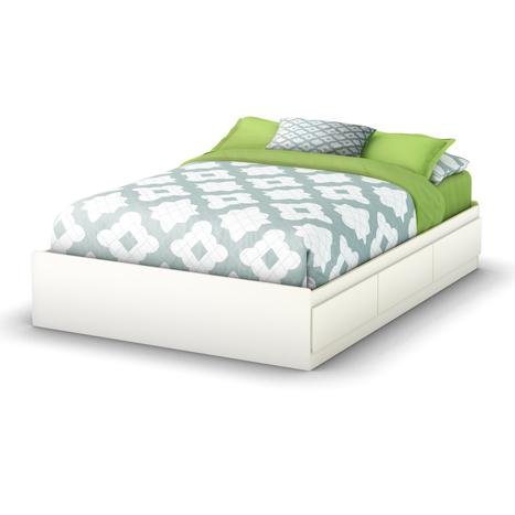 South Shore Storage Full Bed Collection 54-Inch Full Mates Bed, Pure White