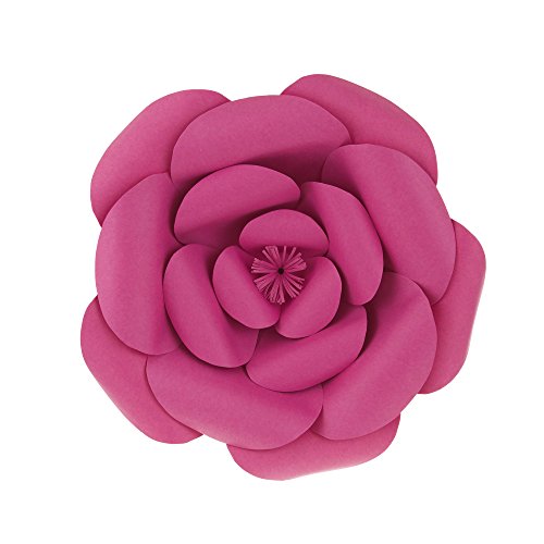 Mega Crafts 12'' Handmade Paper Flower in Fuchsia | For Home Dcor, Wedding Bouquets & Receptions, Event Flower Planning, Table Centerpieces, Backdrop Wall Decoration, Garlands & Parties