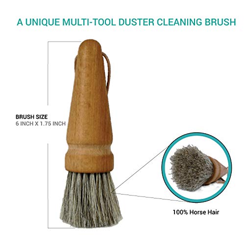 Valentino Garemi Collectables Dusting Brush - Horse Hair - Dust Cleaner & Aging Deposits Remover for Vintage or Antique Frames Toys Books Sculptures Pictures Coins Collections Sport Cards Equipment - Thumbnail 4