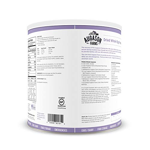 Augason Farms Dried Whole Egg Powder Certified Gluten Free Emergency