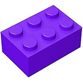 Classic Bulk Brick Block 2x3, 100 Piece Purple Brick 2x3,Compatible with Lego Parts and Pieces 3002, Creative Play Set - Compatible with Major Brands(Colour:Purple)