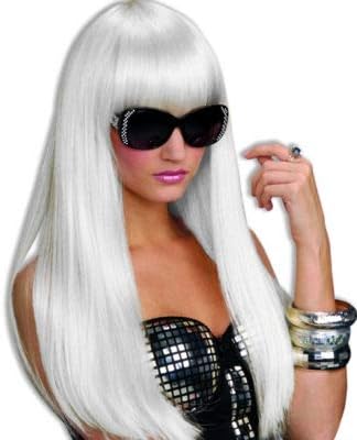 Amazon Com Long White Gaga Wig Clothing