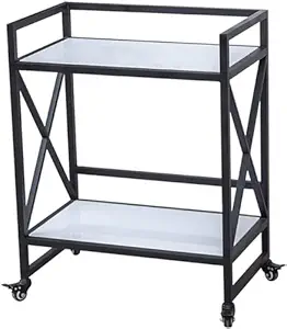 INDIDECOR 45641 Bar cart, Wine Bar Cart Serving Bar Cart Kitchen Trolley, Rolling Bar and Serving Cart Kitchen, Home Bar, Or Buffet Bar Serving Cart Convenient and Beautiful (Color : White)