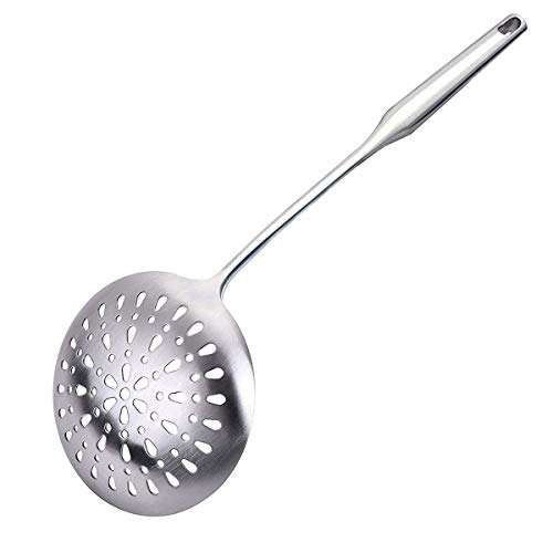 GreatBBA Skimmer Spoon - Stainless Steel Skimmers Slotted Spoon for Straining Fry Cooking - Chinese Wok Hot Pots Soup Mesh Strainer Spider Scoop