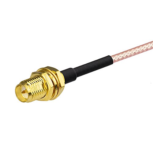 Bingfu RP-SMA Female Bulkhead Mount to RP-SMA Male Right Angle RG316 WiFi Antenna Extension Coaxial Cable 30cm 12 inch (2-Pack) for WiFi Router Wireless PCI Express PCIE Network Card WiFi Adapter